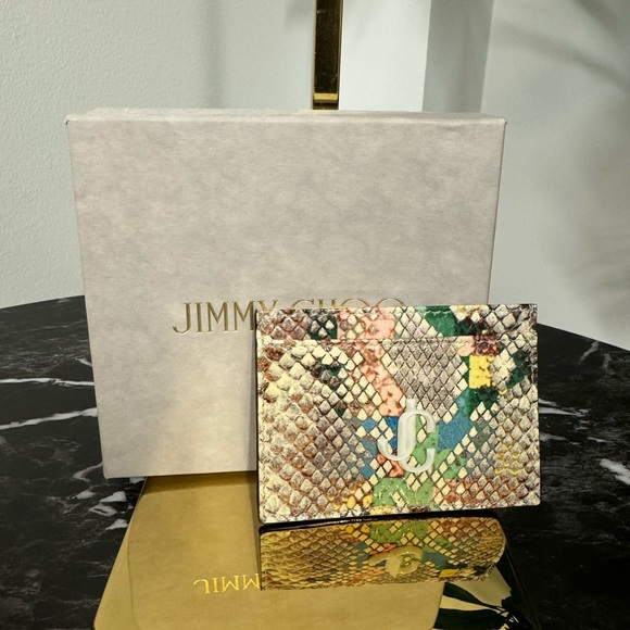 Jimmy Choo Accessories - Jimmy Choo Multicolor Python-Print Card Holder